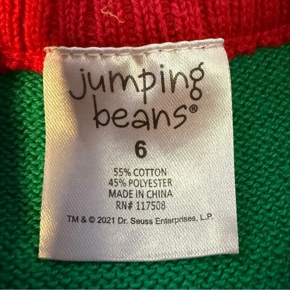 Grinch Christmas knitted ugly Sweater size 6.